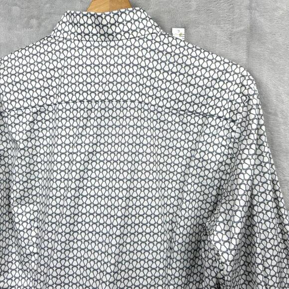 Eton Contemporary Fit Geometric Chain Print Shirt Men Size 40 15¾ Fine Cotton - Picture 6 of 12